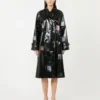 Trench-coat midi en gabardine effet vinyle, noir Trench-coat midi en gabardine effet vinyle, noir