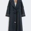 Trench-coat oversize en sergé déperlant, bleu outremer Trench-coat oversize en sergé déperlant, bleu outremer