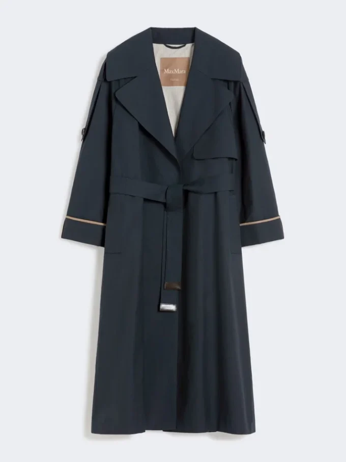 Trench-coat oversize en sergé déperlant, bleu outremer Trench-coat oversize en sergé déperlant, bleu outremer