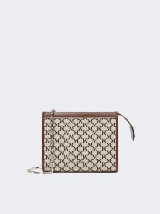 Trousse extra-petite en jacquard de coton, noire