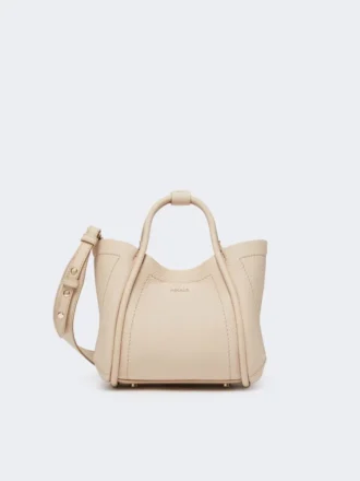 Très petit sac marin en cuir, couleur glace