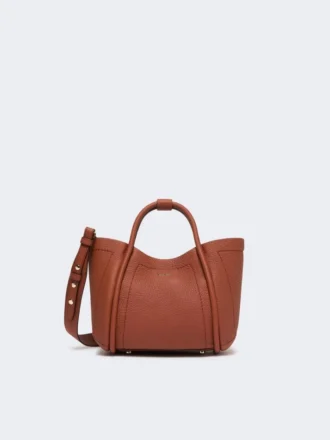 Très petit sac marin en cuir, couleur rouille