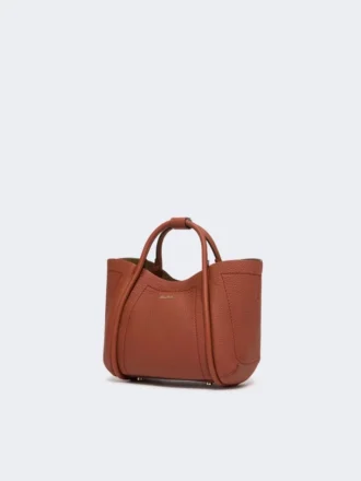 Très petit sac marin en cuir, couleur rouille