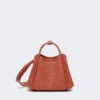 Très petit sac marin en raphia tressé, couleur terre cuite