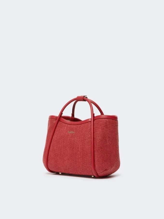 Très petit sac marin en raphia tressé, rouge Très petit sac marin en raphia tressé, rouge