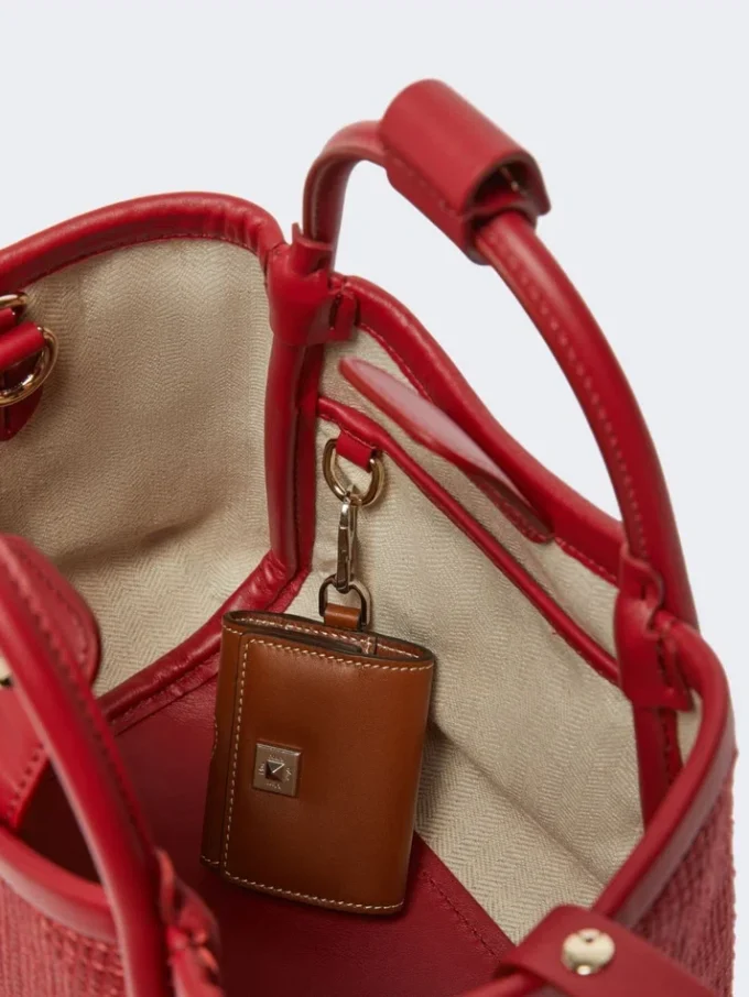 Très petit sac marin en raphia tressé, rouge Très petit sac marin en raphia tressé, rouge