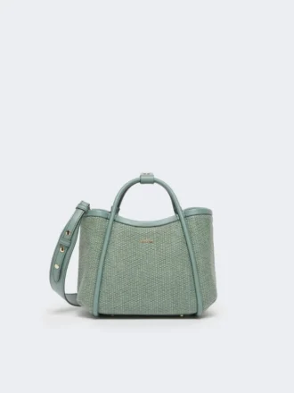 Très petit sac marin en raphia tressé, vert sauge