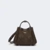 Très petit sac marin en tressage en forme de panier à motif losange, marron foncé Très petit sac marin en tressage en forme de panier à motif losange, marron foncé