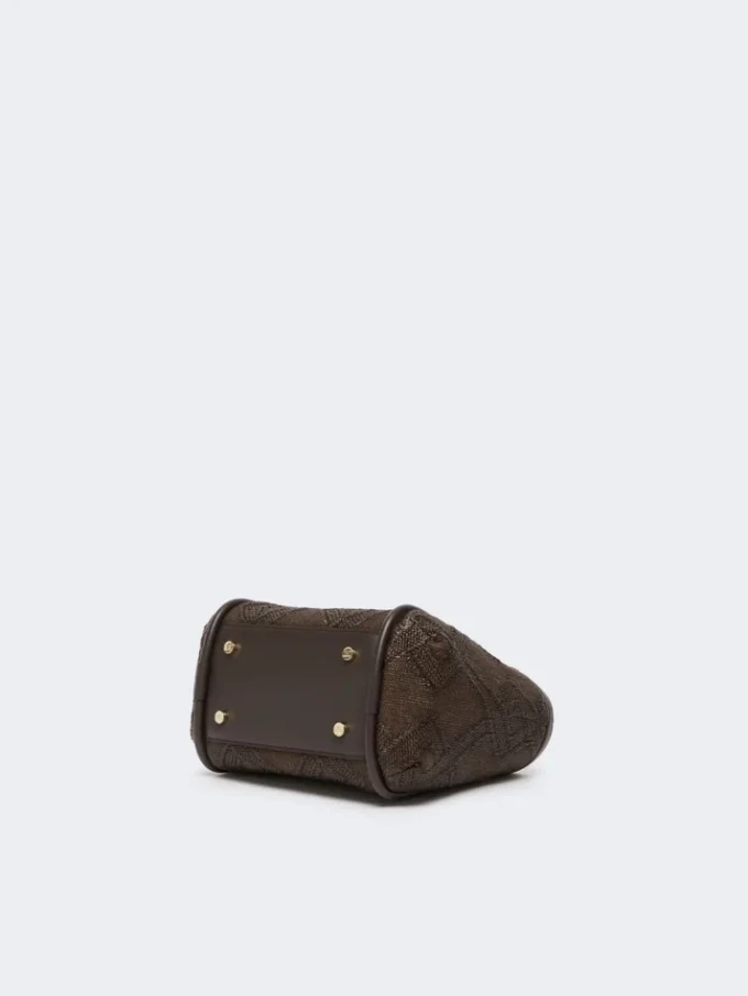 Très petit sac marin en tressage en forme de panier à motif losange, marron foncé Très petit sac marin en tressage en forme de panier à motif losange, marron foncé