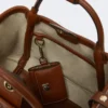 Très petit sac marin en tressage panier à motif losange, brun ambré Très petit sac marin en tressage panier à motif losange, brun ambré
