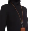 Étui à écouteurs en cuir, brun ambré Étui à écouteurs en cuir, brun ambré