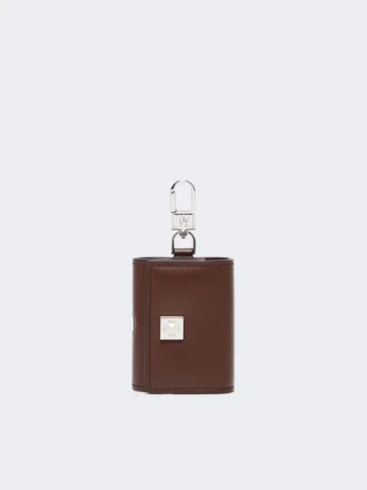 Étui à écouteurs en cuir, couleur cacao