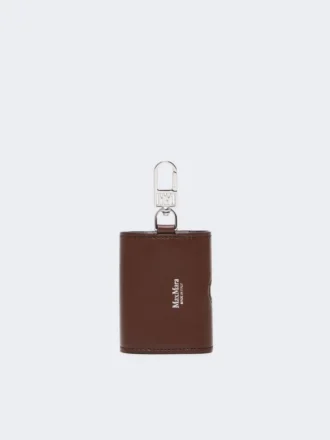 Étui à écouteurs en cuir, couleur cacao