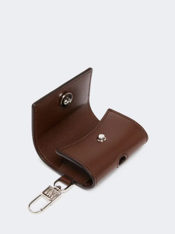 Étui à écouteurs en cuir, couleur cacao Étui à écouteurs en cuir, couleur cacao