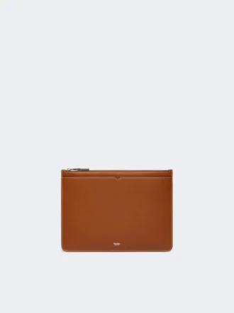 Étui pour tablette en cuir, brun ambré