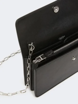 Étui à téléphone en cuir, noir