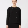 Veste carrée en cady, noir
