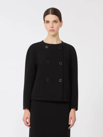 Veste carrée en cady, noir