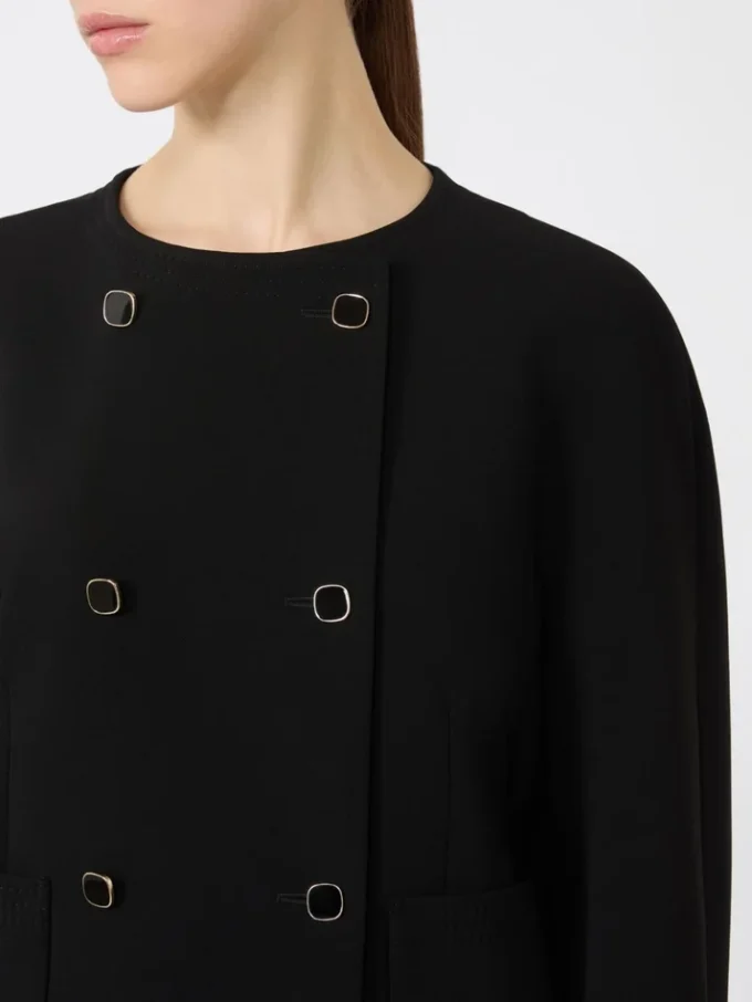 Veste carrée en cady, noir