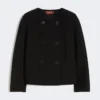 Veste carrée en cady, noir