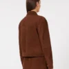 Veste carrée en daim, couleur chocolat