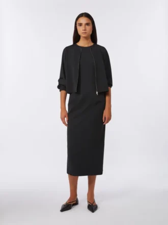 Veste carrée en jersey de viscose, noire