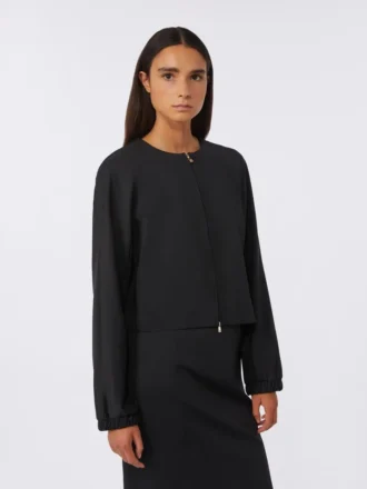 Veste carrée en jersey de viscose, noire