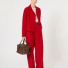 Veste carrée en laine, cachemire et soie, rouge Veste carrée en laine, cachemire et soie, rouge
