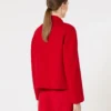 Veste carrée en laine, cachemire et soie, rouge Veste carrée en laine, cachemire et soie, rouge