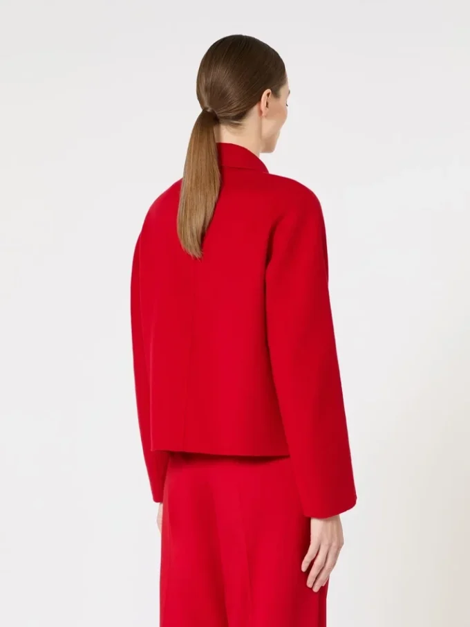 Veste carrée en laine, cachemire et soie, rouge Veste carrée en laine, cachemire et soie, rouge