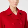 Veste carrée en laine, cachemire et soie, rouge Veste carrée en laine, cachemire et soie, rouge