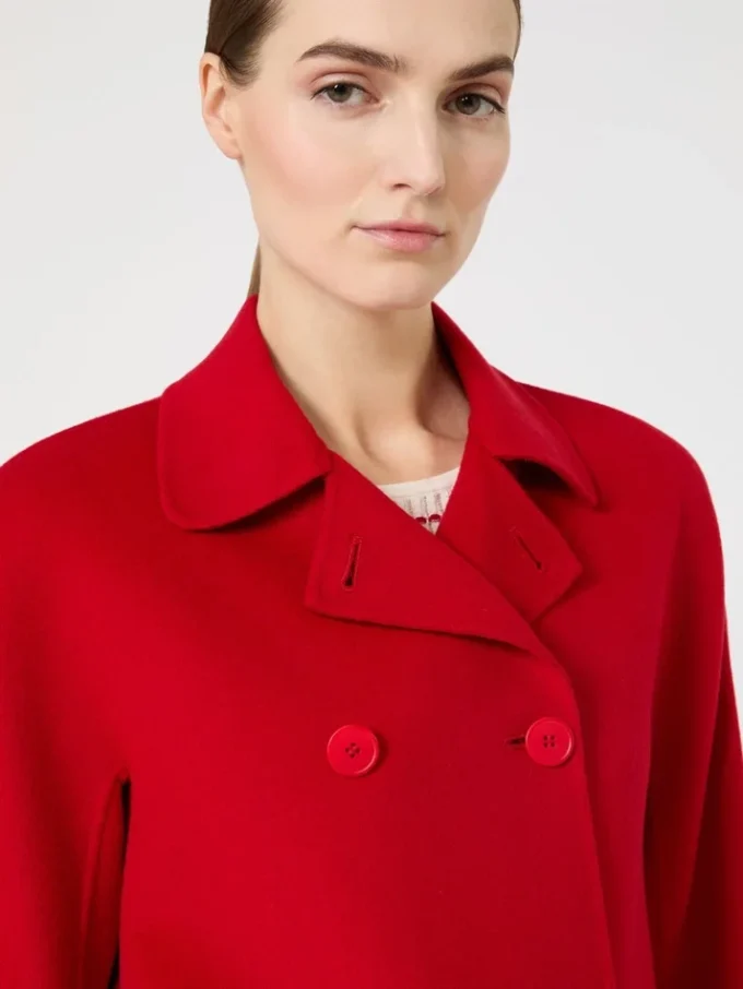 Veste carrée en laine, cachemire et soie, rouge Veste carrée en laine, cachemire et soie, rouge