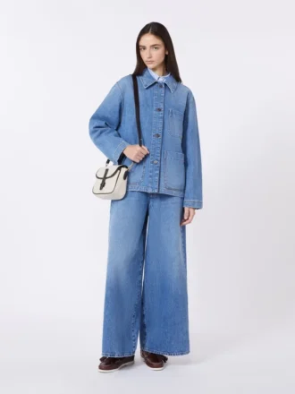 Veste-chemise en denim authentique, bleu marine