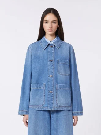 Veste-chemise en denim authentique, bleu marine