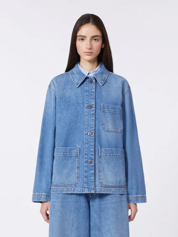 Veste-chemise en denim authentique, bleu marine Veste-chemise en denim authentique, bleu marine
