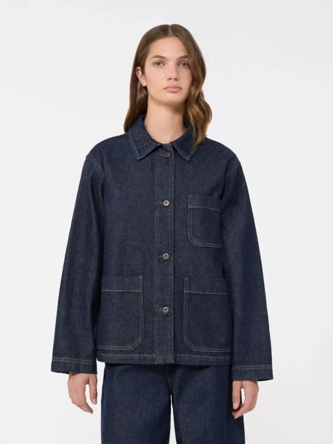 Veste-chemise en denim authentique, bleu marine Veste-chemise en denim authentique, bleu marine