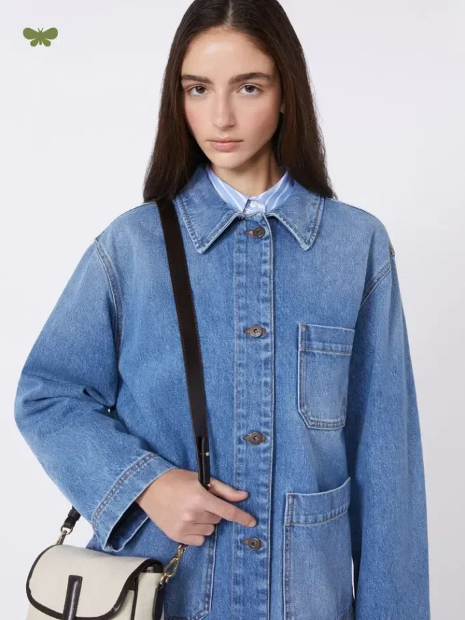 Veste-chemise en denim authentique, bleu marine Veste-chemise en denim authentique, bleu marine