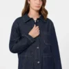 Veste-chemise en denim authentique, bleu marine Veste-chemise en denim authentique, bleu marine