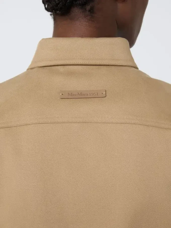 Veste courte en coton stretch, couleur sable