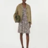 Veste courte en daim, couleur boue