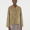 Veste courte en daim, couleur boue
