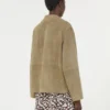 Veste courte en daim, couleur boue