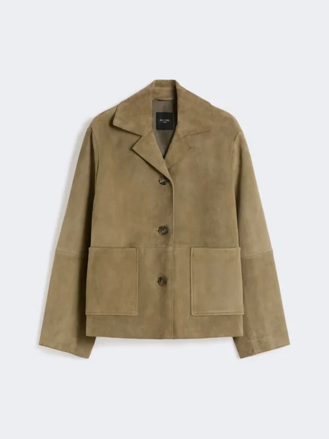 Veste courte en daim, couleur boue