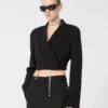 Veste courte en jersey, noire Veste courte en jersey, noire