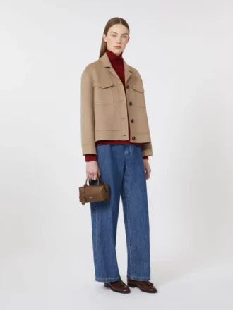 Veste courte en laine, beige