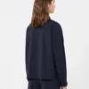 Veste courte en laine, bleu marine