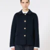 Veste courte en laine et cachemire, bleu nuit