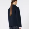 Veste courte en laine et cachemire, bleu nuit