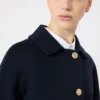Veste courte en laine et cachemire, bleu nuit