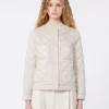 Veste courte matelassée en toile déperlante, couleur sable